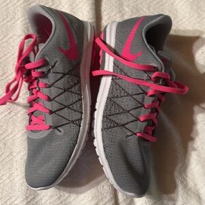 New in box Nike Gray and Pink Flex Fury Shoes